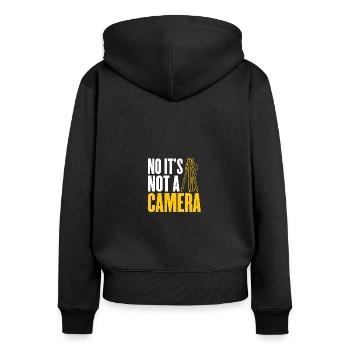 No It's not a camera land surveyor surveying - Women's Premium Organic Zip Hoodie - black - Back - Julia (174cm)