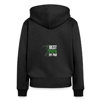 Funny Best Papa By Par Father's Day Funny Golf - Women's Premium Organic Zip Hoodie - black - Back - Julia (174cm)
