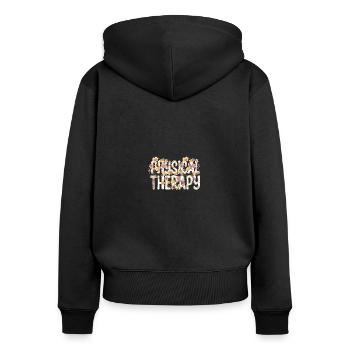 Physiothérapeute floral Flower Physical Therapy - Sweat à capuche zippé Premium bio Femme - noir - Dos - Julia (174cm)