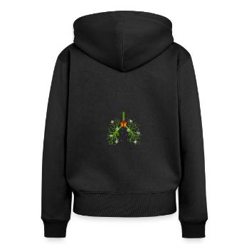 Respiratory Therapist RT Respiratory Therapy Lung - Frauen Premium Bio Zip Hoodie - Schwarz - Hinten - Julia (174cm)