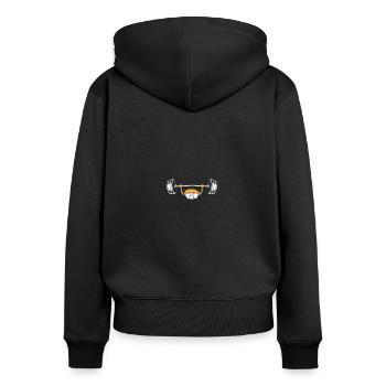 Sushi Gym Lifting Weights Funny Kawaii Sushi - Frauen Premium Bio Zip Hoodie - Schwarz - Hinten - Julia (174cm)