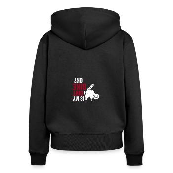Motocross Upside Down Is my Dirt Bike Funny Dirt - Frauen Premium Bio Zip Hoodie - Schwarz - Hinten - Julia (174cm)