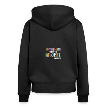 Tiny Humans Are My Favorite Funny NICU Nurse - Frauen Premium Bio Zip Hoodie - Schwarz - Hinten - Julia (174cm)
