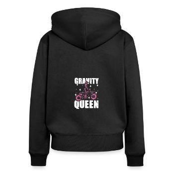 Gravitiy queen Dirt Bike Rider funny motorcross - Frauen Premium Bio Zip Hoodie - Schwarz - Hinten - Julia (174cm)