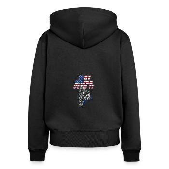 Si la saleté ne vole pas, vous n’essayez pas la saleté drôle - Sweat à capuche zippé Premium bio Femme - noir - Dos - Julia (174cm)