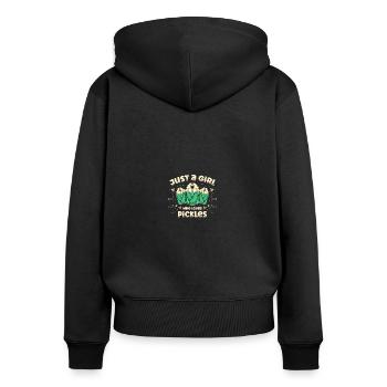 Cornichon pour femmes Filles Cornichons à l’aneth Cornichon - Sweat à capuche zippé Premium bio Femme - noir - Dos - Julia (174cm)