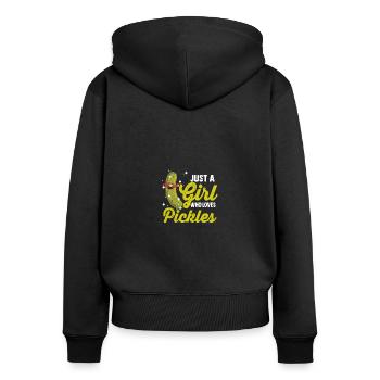 Cornichon pour femmes Filles Cornichons à l’aneth Cornichon - Sweat à capuche zippé Premium bio Femme - noir - Dos - Julia (174cm)