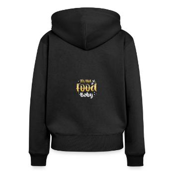 Soon to Be Mom Funny It's Not a Food Baby - Frauen Premium Bio Zip Hoodie - Schwarz - Hinten - Julia (174cm)