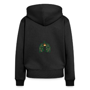 Respiratory Therapist RT Respiratory Therapy Lung - Frauen Premium Bio Zip Hoodie - Schwarz - Hinten - Julia (174cm)