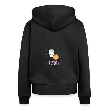 Besties milk and cookies sweet treats baked - Frauen Premium Bio Zip Hoodie - Schwarz - Hinten - Julia (174cm)