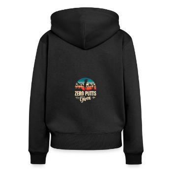 Zéro putt donné golfeur joueur de golf blagues drôles - Sweat à capuche zippé Premium bio Femme - noir - Dos - Julia (174cm)