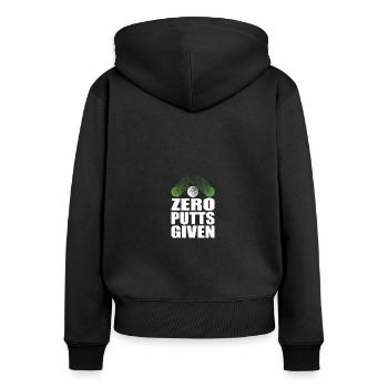 Zéro putt donné golfeur joueur de golf blagues drôles - Sweat à capuche zippé Premium bio Femme - noir - Dos - Julia (174cm)