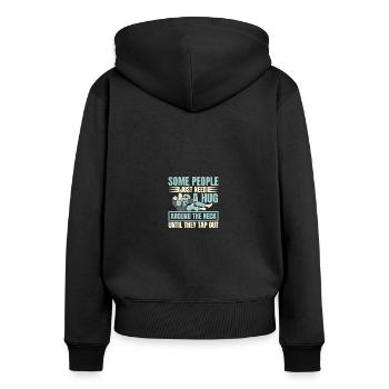 Certaines personnes ont juste besoin d’un câlin drôle BJJ brésilien - Sweat à capuche zippé Premium bio Femme - noir - Dos - Julia (174cm)