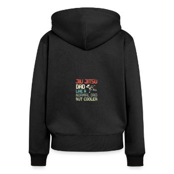 Jiu Jitsu Papa Comme un père normal mais Jiu plus cool - Sweat à capuche zippé Premium bio Femme - noir - Dos - Julia (174cm)