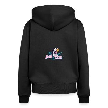 Santa Cruz Californie vintage rétro surfing ville - Sweat à capuche zippé Premium bio Femme - noir - Dos - Julia (174cm)