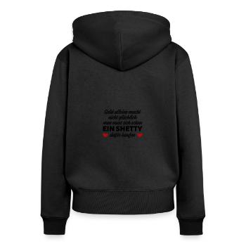 Shetlandpony Pferde Reiten Pony Geschenkidee - Frauen Premium Bio Zip Hoodie - Schwarz - Hinten - Julia (174cm)