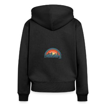 Duisburg Stadt Industrie Kohle Ruhrpott - Frauen Premium Bio Zip Hoodie - Schwarz - Hinten - Julia (174cm)