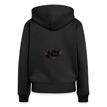 mon corps mon choix féminisme femmes femmes - Sweat à capuche zippé Premium bio Femme - noir - Dos - Julia (174cm)