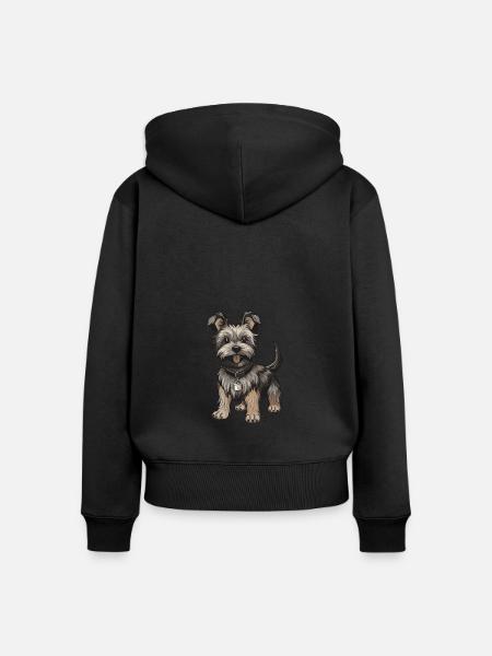 Yorkshire Terrier Hund - Frauen Premium Bio Zip Hoodie - Schwarz