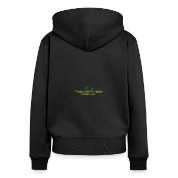 Treckerfahrer Dürfen Das! Trecker Trekker Landwirt - Frauen Premium Bio Zip Hoodie - Schwarz - Hinten - Julia (174cm)