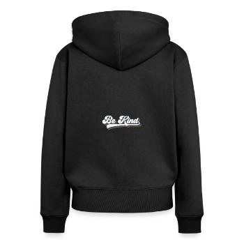 Be Kind LGBT Rainbow Gy Pride Ally - Women's Premium Organic Zip Hoodie - black - Back - Julia (174cm)
