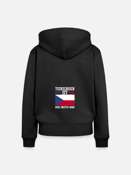 Tschechen Tschechisch Tschechien - Frauen Premium Bio Zip Hoodie - Schwarz