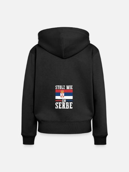 Serben Serbisch Serbien - Frauen Premium Bio Zip Hoodie - Schwarz