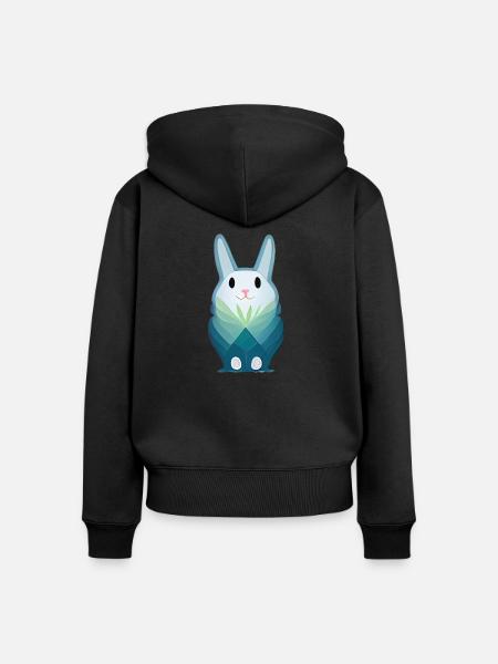 Lama Comic - Frauen Premium Bio Zip Hoodie - Schwarz
