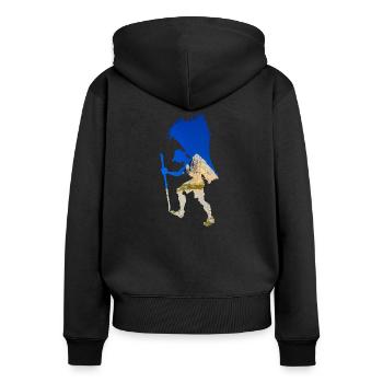 Alpiniste - Sweat à capuche zippé Premium bio Femme - noir - Dos - Julia (174cm)