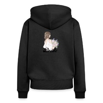 Mariée 1 - Enterrement de vie de garçon Boutique premium - Sweat à capuche zippé Premium bio Femme - noir - Dos - Julia (174cm)