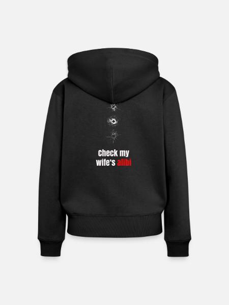 Alibi Noir Bullet Burst - Frauen Premium Bio Zip Hoodie - Schwarz