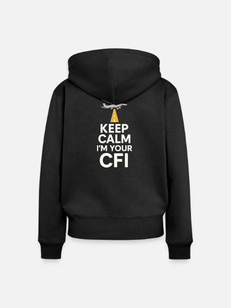 Fluglehrer Cfi Pilot Luftfahrtlehrer - Frauen Premium Bio Zip Hoodie - Schwarz