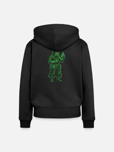 Punk Apotheker Pixel Art Retro Hacker - Frauen Premium Bio Zip Hoodie - Schwarz