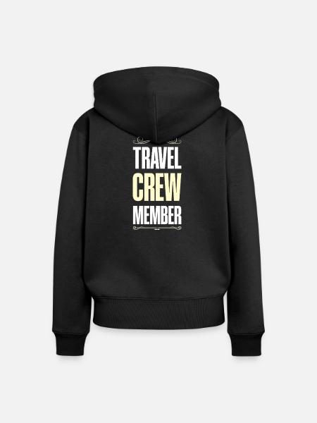 Travel Crew - Frauen Premium Bio Zip Hoodie - Schwarz