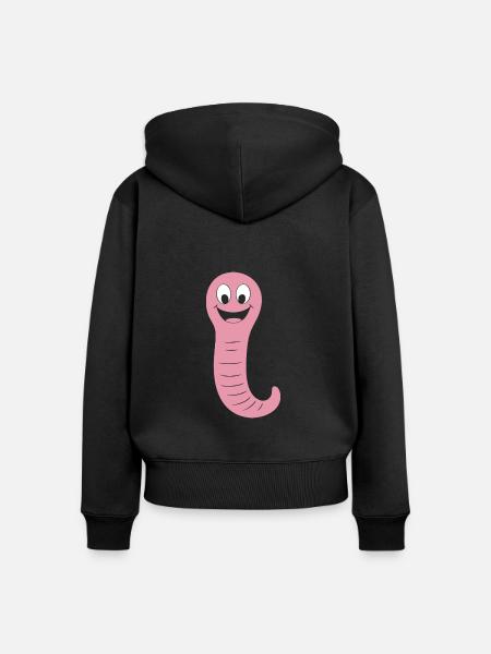 Regenwurm - Frauen Premium Bio Zip Hoodie - Schwarz