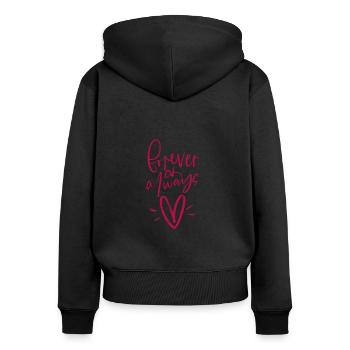 Ich liebe dich - Frauen Premium Bio Zip Hoodie - Schwarz - Hinten - Julia (174cm)