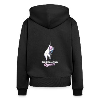 Poledance Einhorn Pole Tänzerin Stangentanz - Frauen Premium Bio Zip Hoodie - Schwarz - Hinten - Julia (174cm)