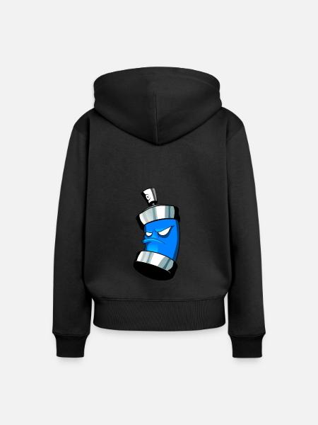 spray dose - Frauen Premium Bio Zip Hoodie - Schwarz