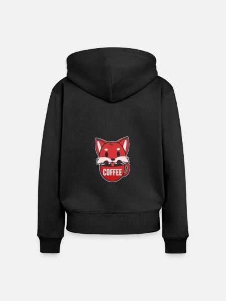 Kaffeetrinker Barista Gift - Frauen Premium Bio Zip Hoodie - Schwarz