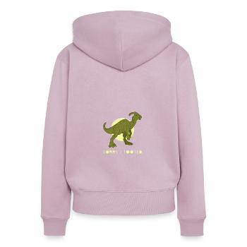 Dinosaurier Parasaurolophus Dino Geschenk - Frauen Premium Bio Zip Hoodie - Altrosa - Hinten - Julia (174cm)