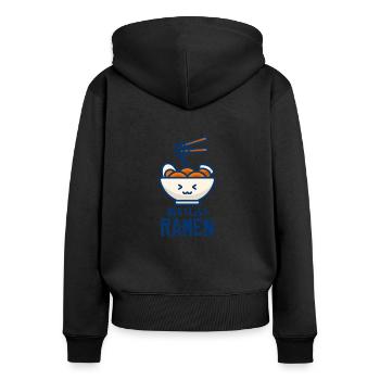 Ramen - Sweat à capuche zippé Premium bio Femme - noir - Dos - Julia (174cm)
