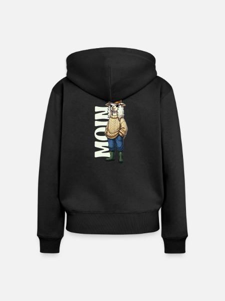 Moin Schaf – Küsten Design - Frauen Premium Bio Zip Hoodie - Schwarz