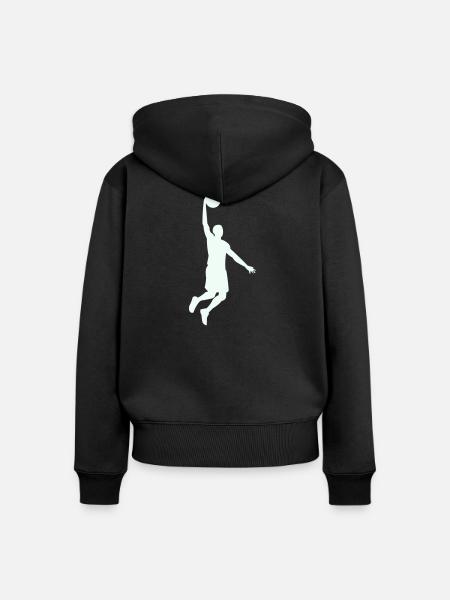 Dunkende Basketball-Silhouette - Frauen Premium Bio Zip Hoodie - Schwarz