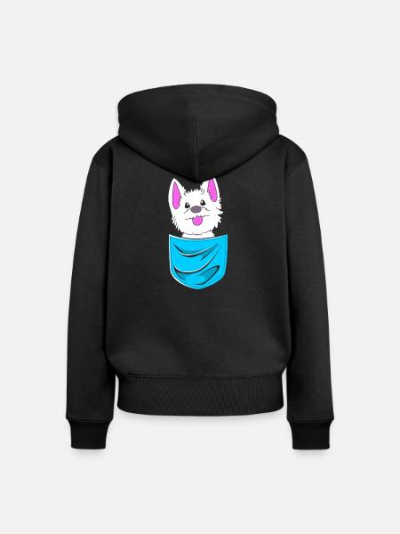 West Highland Terrier - Frauen Premium Bio Zip Hoodie - Schwarz