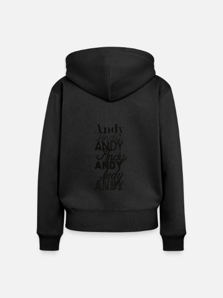 Andy - Frauen Premium Bio Zip Hoodie - Schwarz