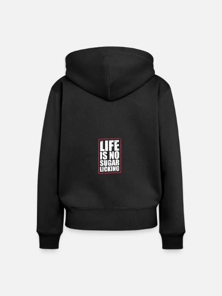 Denglisch Spruch - Frauen Premium Bio Zip Hoodie - Schwarz