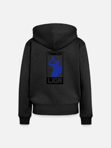 trinker liga - Frauen Premium Bio Zip Hoodie - Schwarz