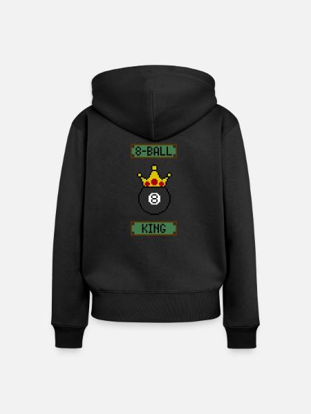 Retro 8-Bit 8-Ball King - Frauen Premium Bio Zip Hoodie - Schwarz