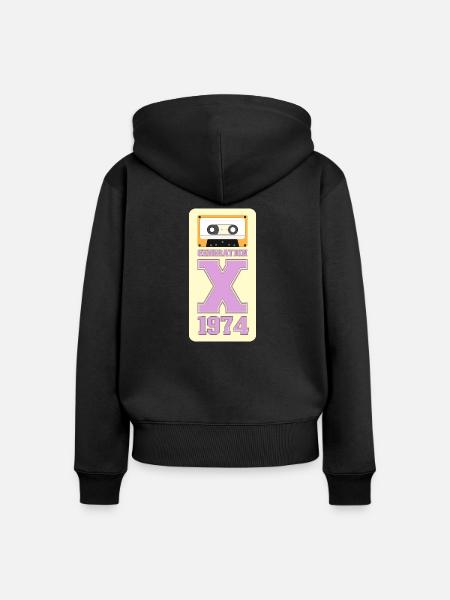 1974 Generation Folk - Frauen Premium Bio Zip Hoodie - Schwarz