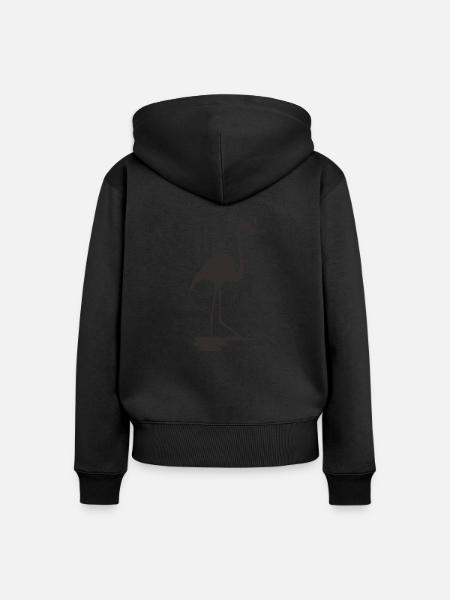 Flamingo Schwarz - Frauen Premium Bio Zip Hoodie - Schwarz